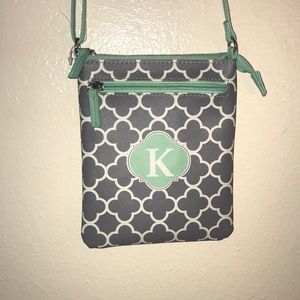 “K” printed bag